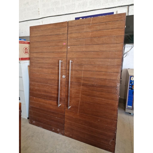 820 - Pair of Heavy Solid Wood Double Opening Doors with Metal Handles, (Approx. W: 86cm and 87cm x H: 203... 