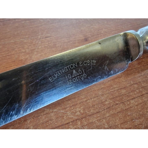 815 - Vintage 'Elkington & Co Ltd' White Metal Knife, Possibly Military Issue, Stamped '1961, 1201796', (A... 