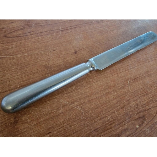 815 - Vintage 'Elkington & Co Ltd' White Metal Knife, Possibly Military Issue, Stamped '1961, 1201796', (A... 