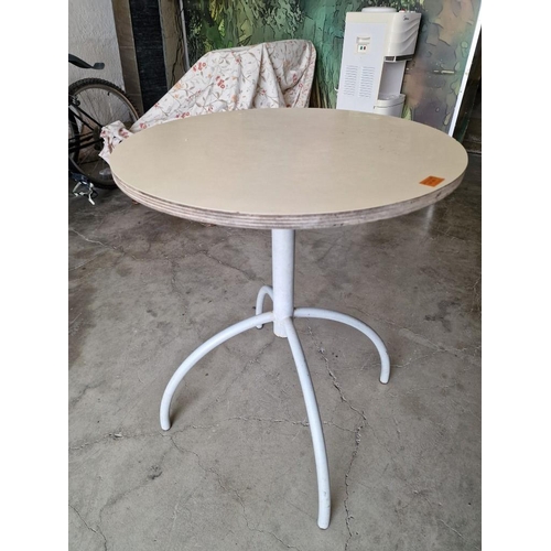 819 - Round Patio / Bistro Table with Grey Metal Pedestal Leg, (Approx. Ø: 60cm)