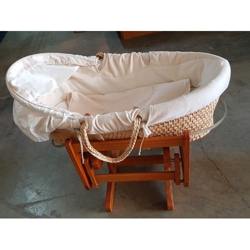 15 - Moses Basket and Rocking Base with Some Bed Linen