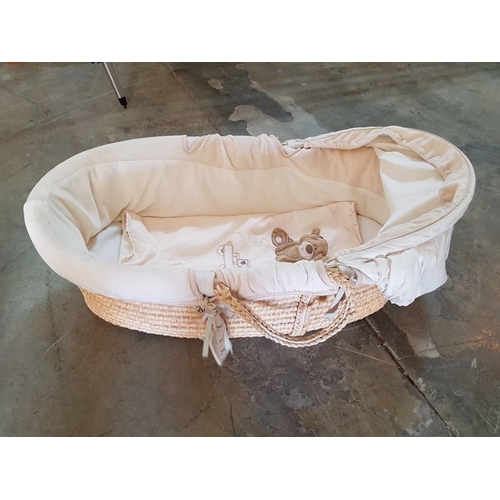 15 - Moses Basket and Rocking Base with Some Bed Linen