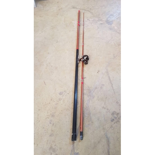 25 - 2 x Fishing Rods; Daiwa Moonraker 4200E-13 (3.9m) 2-Piece Beach Rod with Reel, and One Other, (2)