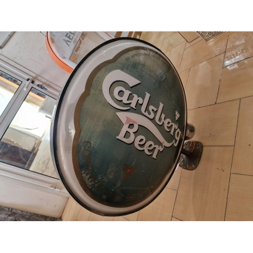 28 - Vintage Wall Mounted & Double Sided Carlsberg Beer Advert / Signage, Illuminated, (untested), (Appro... 