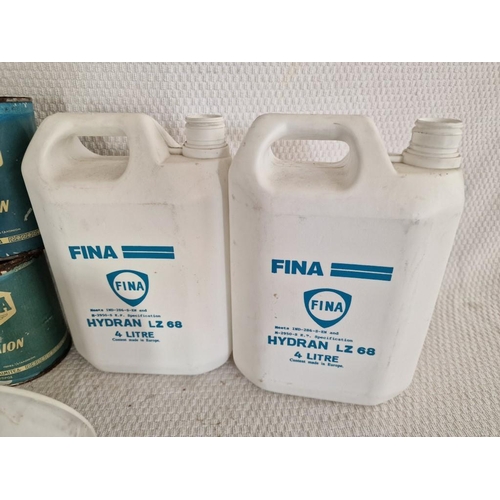 72 - Collection of 'Petrolina' and 'Fina' Oil Cans / Plastic Bottles or Containers, (11)