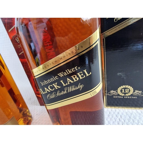 18 - 2 x Johnnie Walker Old Scotch Whiskies; Black Label, Aged 12 Years, Extra Special (1Ltr) in Original... 