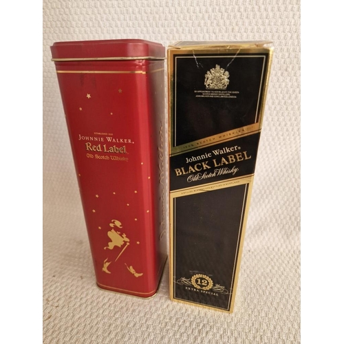 19 - 2 x Johnnie Walker Old Scotch Whiskies; Black Label, Aged 12 Years, Extra Special (1Ltr) in Original... 