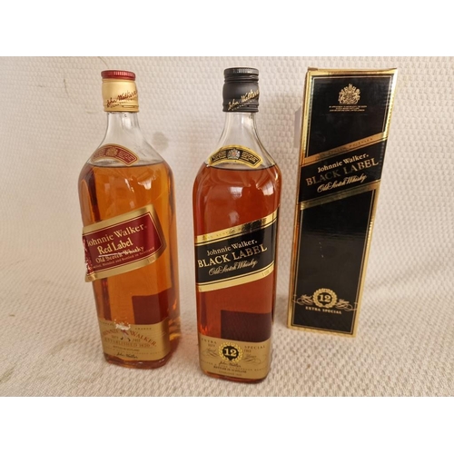 20 - 2 x Johnnie Walker Old Scotch Whiskies; Black Label, Aged 12 Years, Extra Special (1Ltr) in Original... 