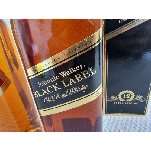 20 - 2 x Johnnie Walker Old Scotch Whiskies; Black Label, Aged 12 Years, Extra Special (1Ltr) in Original... 