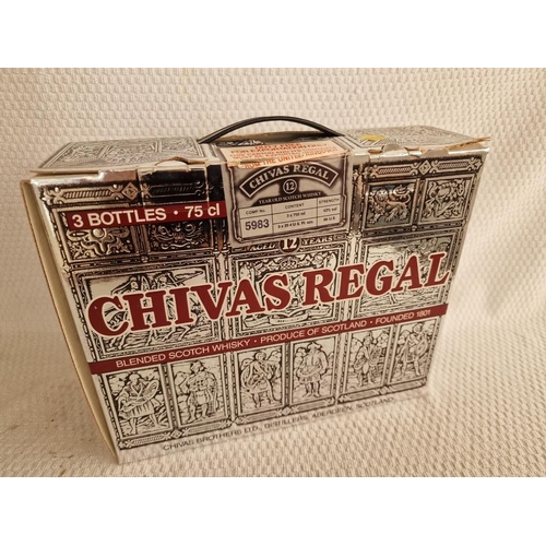 22 - Boxed Set of 3 x Boxed 75cl Bottles of Chivas Regal, 12 Year Old Scotch Whisky