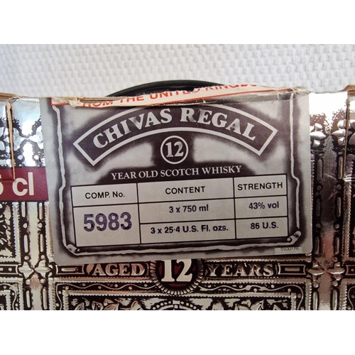 22 - Boxed Set of 3 x Boxed 75cl Bottles of Chivas Regal, 12 Year Old Scotch Whisky