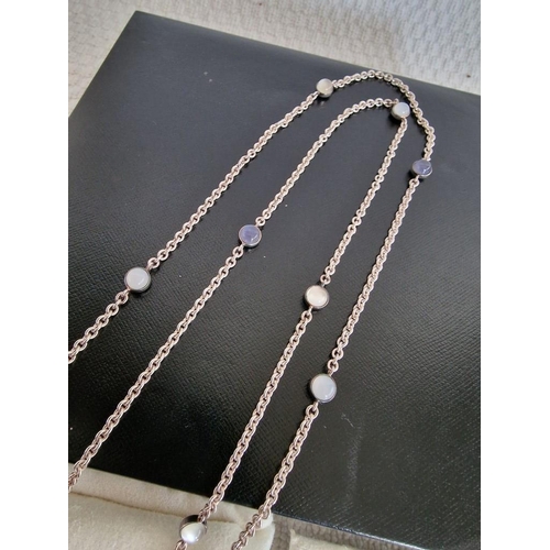 99 - Elegant Mont Blanc Jewellery Set; Cabochon Necklace (Ref: 106870), of Polished 925 Sterling Silver w... 