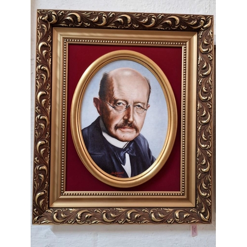 499 - Oil on Canvas Portrait of Famous German Theoretical Physicist Max Planck, a Custom Painting by Harri... 