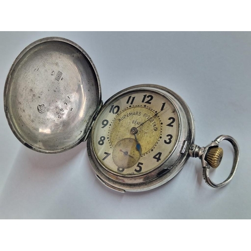 125 - Antique Silver Audemars Piquet & Co Full Hunter Minute Repeater Pocket Watch, Made in Switzerland wi... 