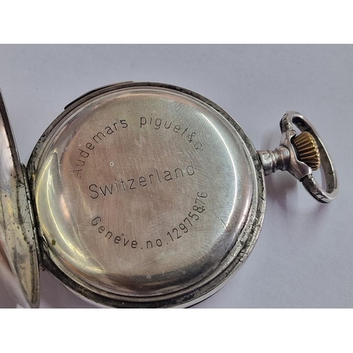 125 - Antique Silver Audemars Piquet & Co Full Hunter Minute Repeater Pocket Watch, Made in Switzerland wi... 