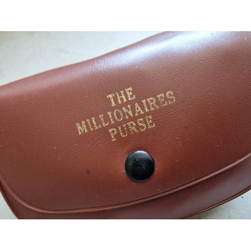 36 - 'The Millionaires Purse'; An Expanding Brown Vinyl Purse with Multiple Concertinaing Compartments, C... 