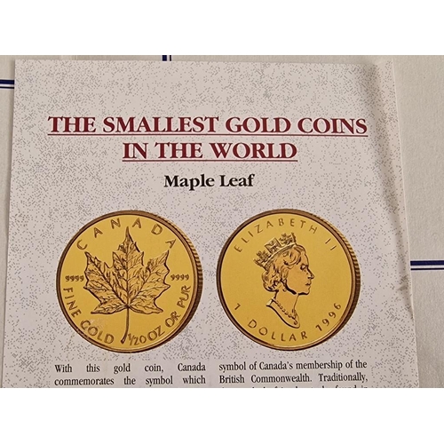 43 - 24ct Gold 'Maple Leaf' (1996) Proof $1 Coin, Canada, 'The Smallest Gold Coins in the World' Collecti... 