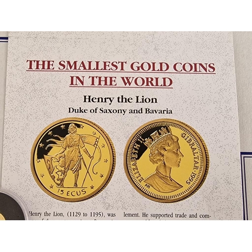 44 - 24ct Gold 'Henry The Lion' (1995) Proof Coin, Gibraltar, 'The Smallest Gold Coins in the World' Coll... 