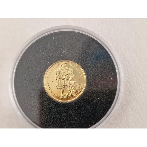 46 - 24ct Gold 'Henry VIII' (1997) Proof Coin, Falkland Islands, 'The Smallest Gold Coins in the World' C... 