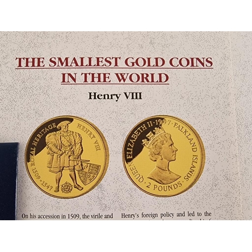 46 - 24ct Gold 'Henry VIII' (1997) Proof Coin, Falkland Islands, 'The Smallest Gold Coins in the World' C... 