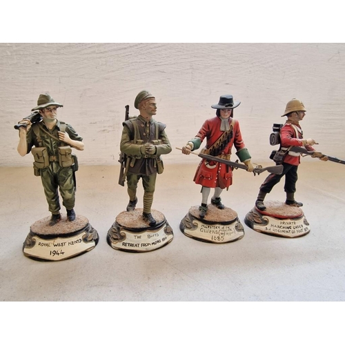 74 - Collection of 4 x Charles Stadden Hand Painted Pewter Military Figurines; Private Marching Order, 3r... 