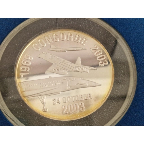 84 - Concorde's Last Flight; 2oz Fine Silver Commemorative Medal by Westminster, Limited Edition of Only ... 