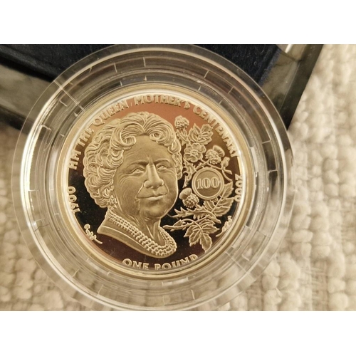 87 - Sterling Silver £1 Proof Coin, (2000), Guernsey, The Queen Mother, Limited Edition of 50,000, with P... 