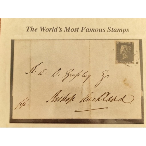 90 - 'The Worlds Most Famous Stamps' The Penny Black Cover, a Certified 19th Century Victorian Penny Stam... 