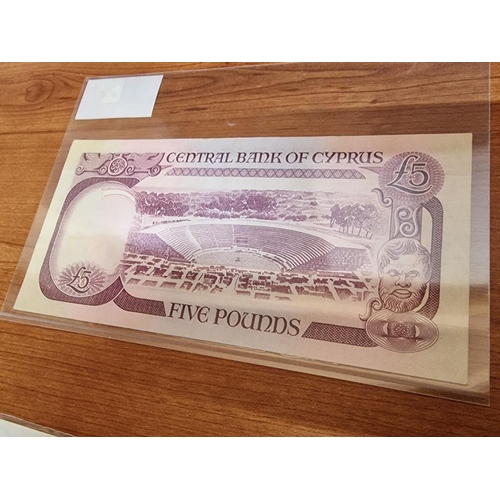 75 - 3 x Cypriot Bank Notes; 1979 £5, 1979 500 Mils, and 1980 250 Mils, (3)