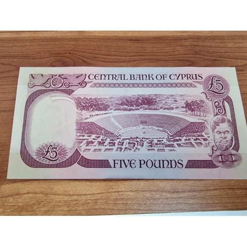 76 - 3 x Cypriot Bank Notes; 1979 £5, 1982 £1 and 1980 250 Mils, (3)