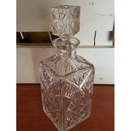 451 - Crystal Tableware; Decanter with 6 x Whisky Tumblers and 4 x Sherry Glasses