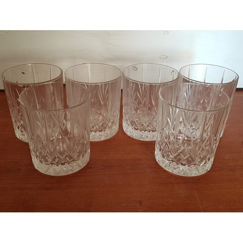 451 - Crystal Tableware; Decanter with 6 x Whisky Tumblers and 4 x Sherry Glasses