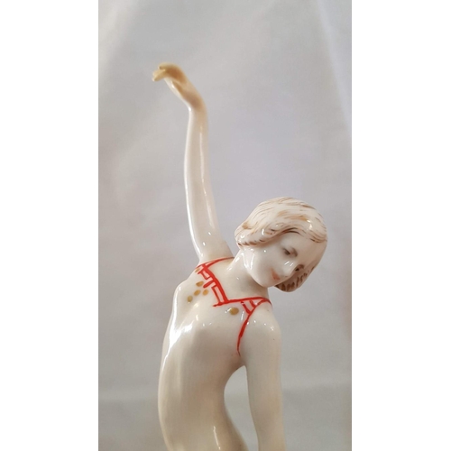 93 - Porcelain Figurine of Dancing Lady by Karl Ens, Made in Germany, Circa 20th Century, (Approx. H: 25c... 