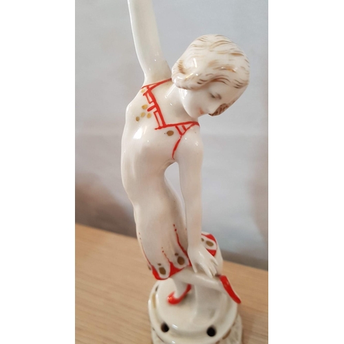 93 - Porcelain Figurine of Dancing Lady by Karl Ens, Made in Germany, Circa 20th Century, (Approx. H: 25c... 