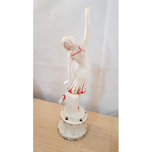 93 - Porcelain Figurine of Dancing Lady by Karl Ens, Made in Germany, Circa 20th Century, (Approx. H: 25c... 