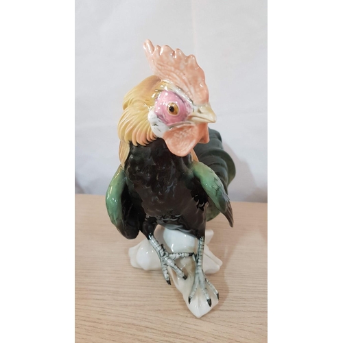 94 - Karl ENS Porcelain Rooster Figurines, Circa 1930's - 1950's, Made in Germany, (Approx. 17 x 24cm and... 