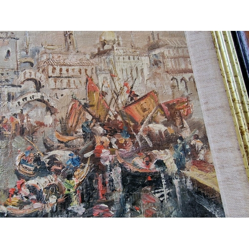 448 - Framed Oil on Board Painting, Possibly Venice, Signed 'Rima', (Approx. 47 x 39cm)