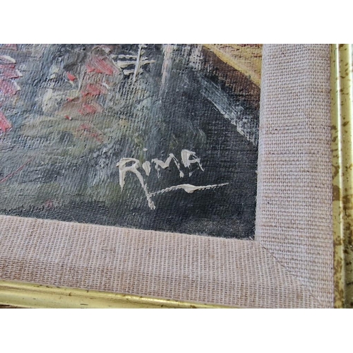 448 - Framed Oil on Board Painting, Possibly Venice, Signed 'Rima', (Approx. 47 x 39cm)