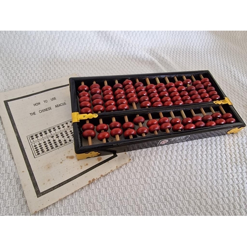 48 - Chinese Abacus, 'Lotus-Flower Brand' PRC, with Instruction How to Use, (Approx. 27 x 14cm)