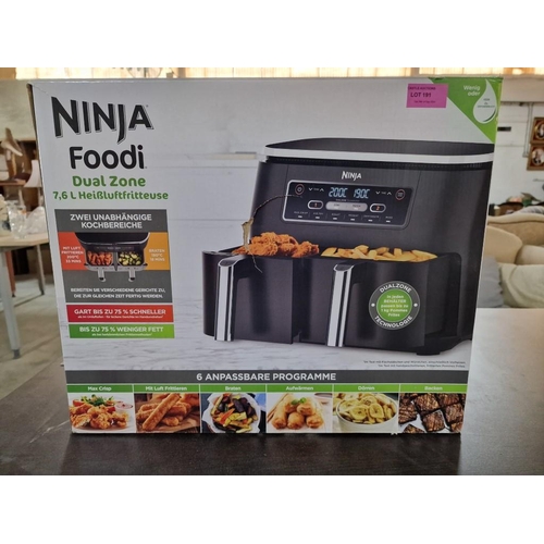 191 - Ninja 'Foodi' Dual Zone 7.6Ltr Air Fryer, Looks Unused in Box