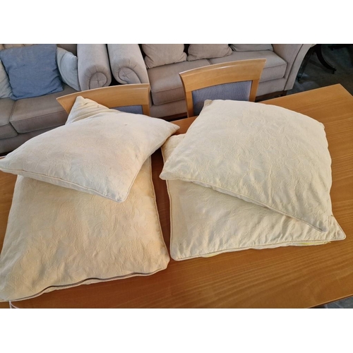 192 - Set of 4 x Cream Patterned Fabric Scatter Cushions, (Approx. 50 x 50cm), (4)