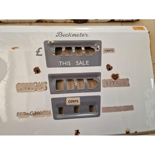 108 - Opposing Pair of Vintage 'Beckmeter' Petrol Pump Meter Surrounds / Faces, (Approx. 60 x 33cm each), ... 