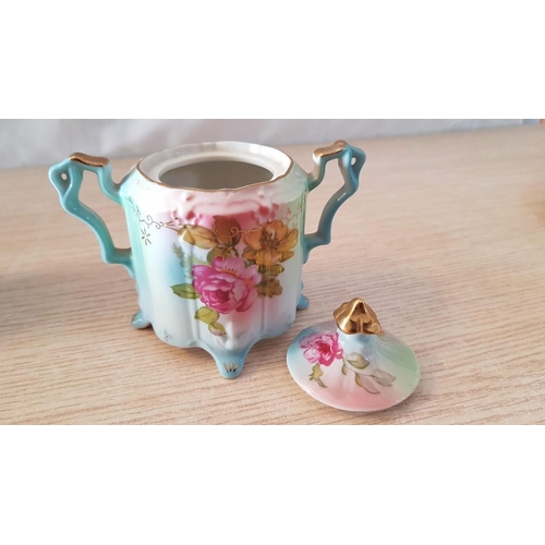 10 - Vintage 'R&S Prussian' Tea Service; 6 x Cups & Saucers, Tea Pot, Lidded Sugar Bowl and Milk / Cream ... 