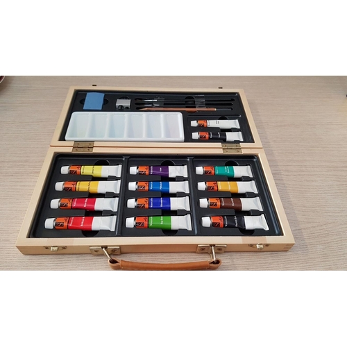 11 - Unused Watercolour Art Box, (Approx. 33 x 17 x 5cm), Together with Unused Chinese Brush Painting Set