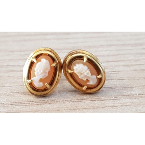 21 - Pair of 14ct Rolled Gold Cameo Earrings