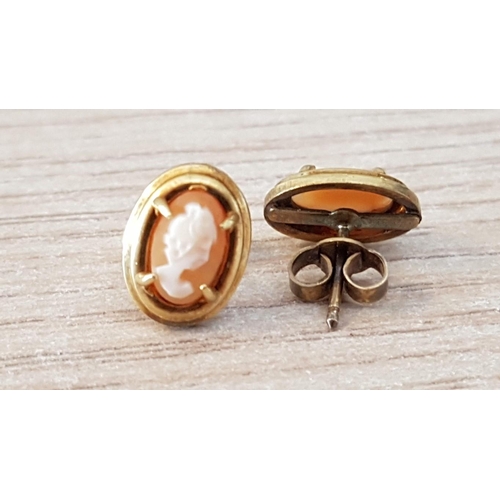 21 - Pair of 14ct Rolled Gold Cameo Earrings