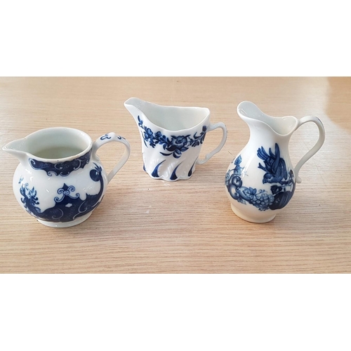 23 - 3 x Miniature Royal Doulton Blue & White Jugs (Ave. 8cm), (3)