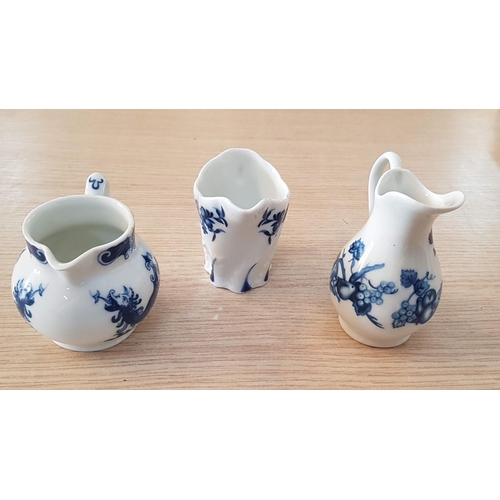 23 - 3 x Miniature Royal Doulton Blue & White Jugs (Ave. 8cm), (3)