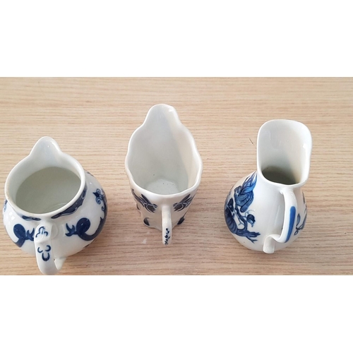 23 - 3 x Miniature Royal Doulton Blue & White Jugs (Ave. 8cm), (3)