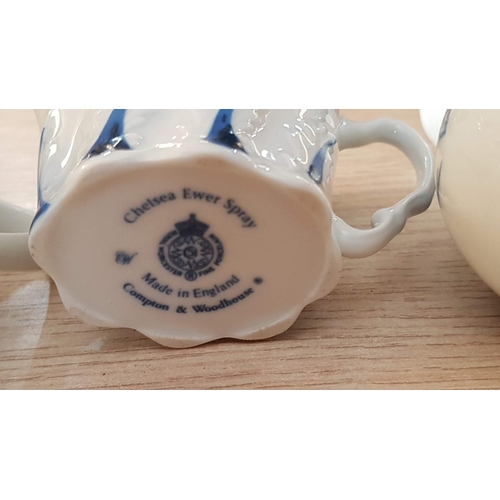 23 - 3 x Miniature Royal Doulton Blue & White Jugs (Ave. 8cm), (3)